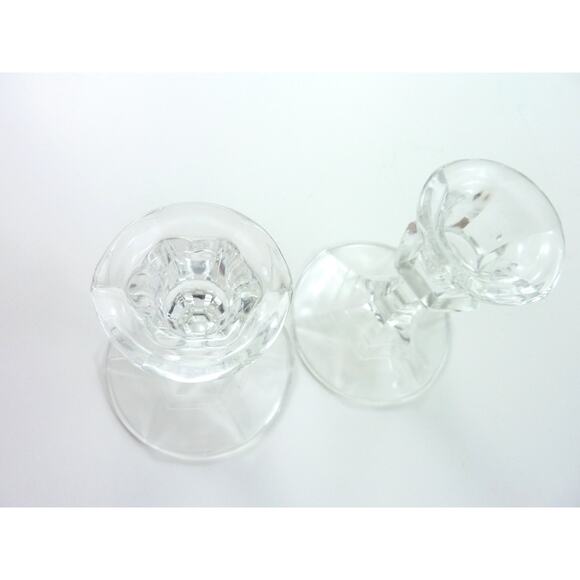 Vintage Crystal Candle Holders Clear Set of 2 Table Top Home Accessories Wedding - Picture 3 of 3